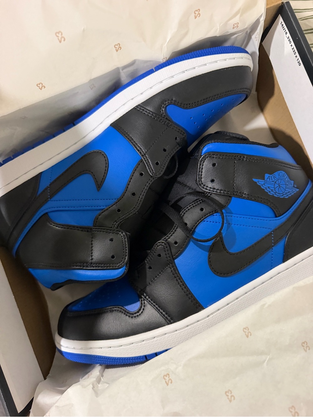 Jordan Black and Blue High-Top Sneakers